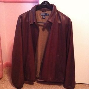 Mens Genuine leather Polo jacket.