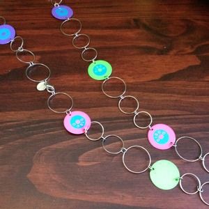 -SOLD-Metal disco necklace