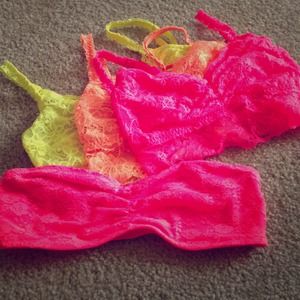 🚫SOLD🚫lace bralettes (Victorias secret Pink)