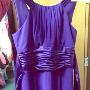 Plain purple prom dress