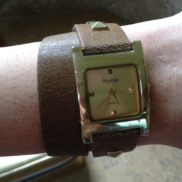Sophie by Nordstrom brown leather wrap watch