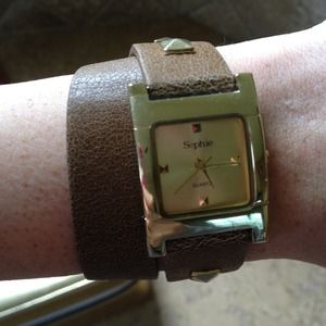 Sophie by Nordstrom brown leather wrap watch