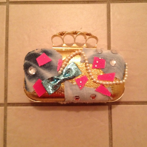 Custom handmade clutch made by pinkallurecouture
