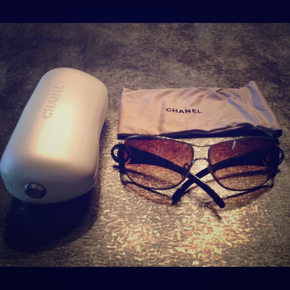Chanel sunglasses: #4143 Brown lenses & gold frame