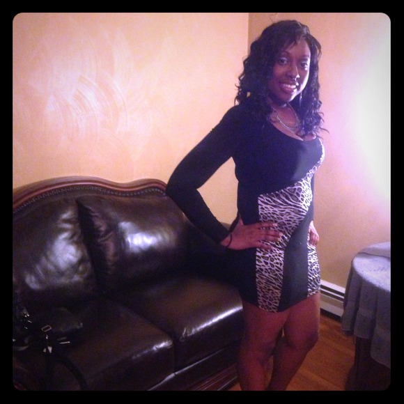 A zebra print dress