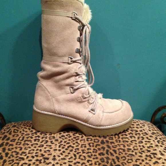 winter white suede boots