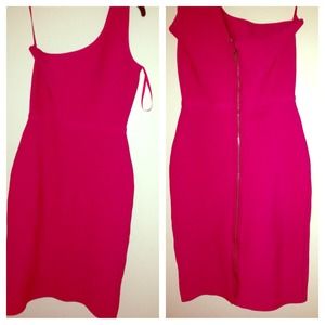Bcbg hot pink one shoulder dress