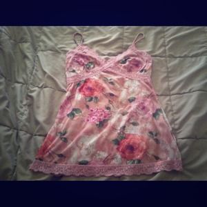 Pink floral tank top fits small and med