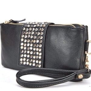 Studded Black Clutch