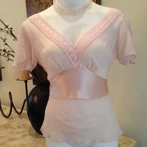 Express Sheer pink blouse