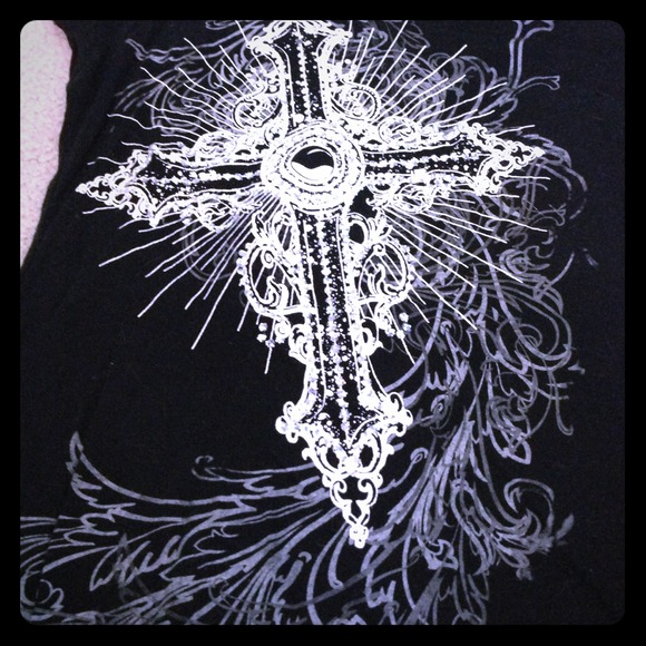 Reserved! Sparkly cross shirts bundle!