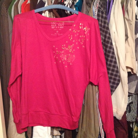 -Oversized cotton fuchsia top
