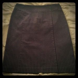 Forever21 brown pin strip pencil skirt