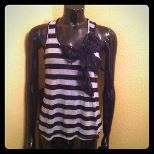 SOLDCute Stripe Racer Back w/ Sequined Bow
