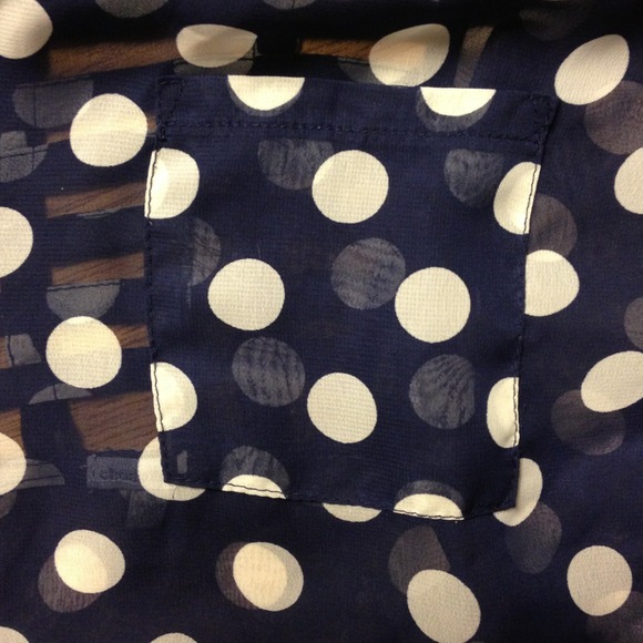 Polka dot chiffon shirt with criss-cross back - Picture 3 of 4