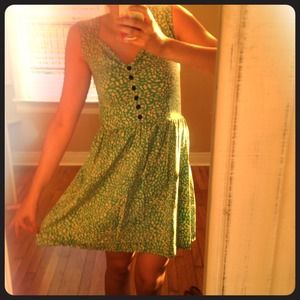 Turquoise and white cotton sundress