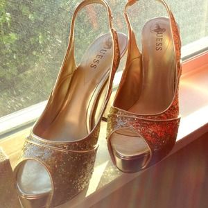 Guess gold high heels