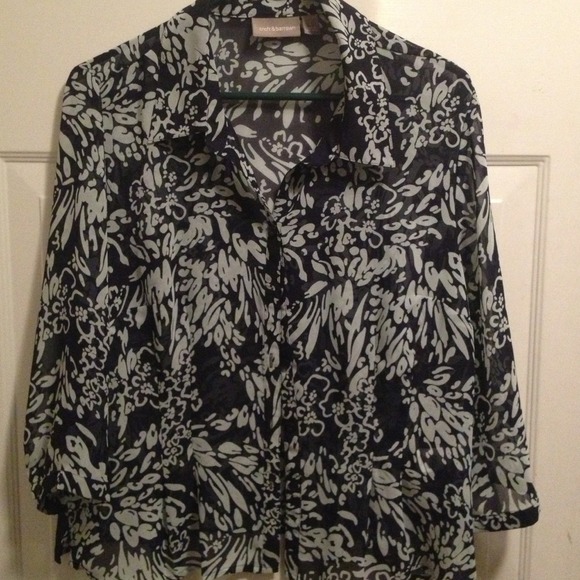 Sheer navy/white shirt