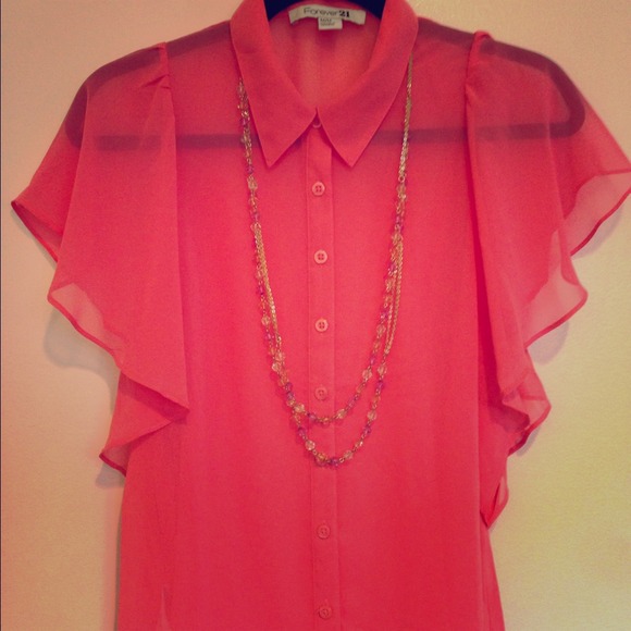 💢Reduced💢Salmon chiffon top