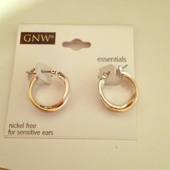 Silver and gold loop earings
