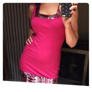 Express ~ Hot Pink Sequin Dress ~ XS ~ Worn Once