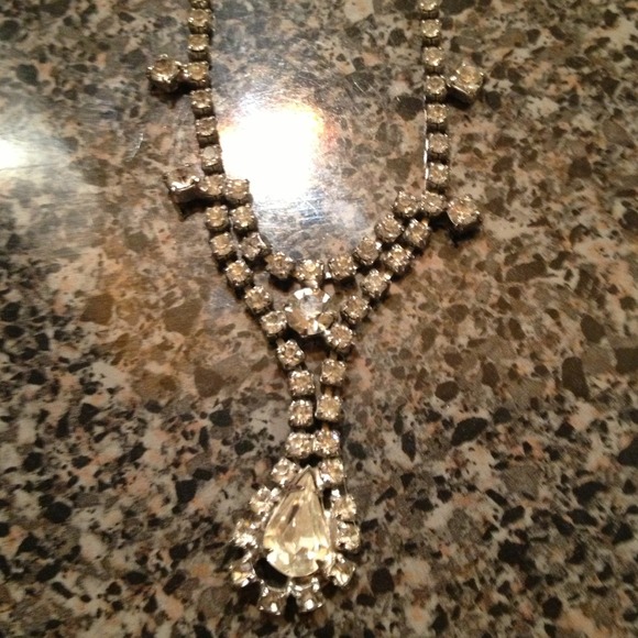 Vintage crystal costume necklace
