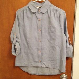 RESERVED FOR TRADE Light blue button down