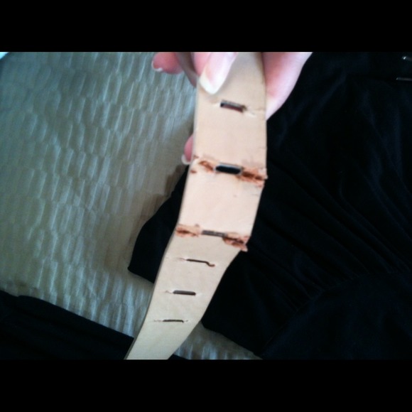 **TRADED**Express cream leather belt animal print