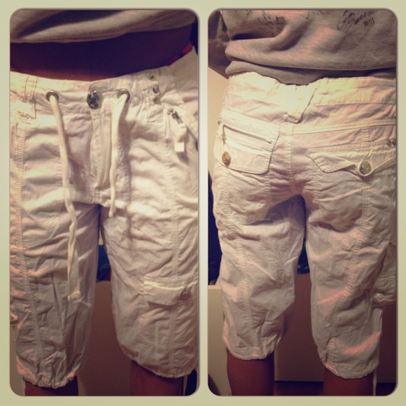 White cargo shorts