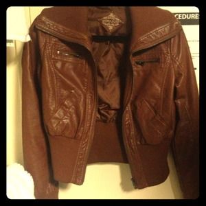 Brown faux leather jacket