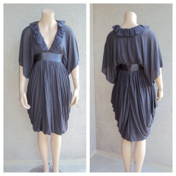💥HOST PICK9/6💥Development Grey Ruffle DrapeDress - Picture 2 of 3