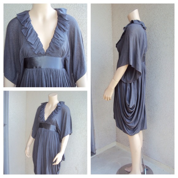 💥HOST PICK9/6💥Development Grey Ruffle DrapeDress - Picture 3 of 3
