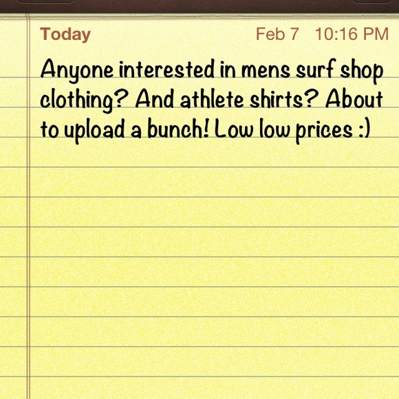 Mens shirts and shorts! And athlete gear