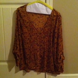 Mustard Yellow Floral Blouse