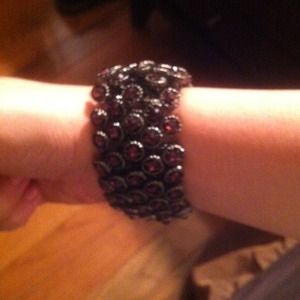 Purple crystal stretch bangle bracelet