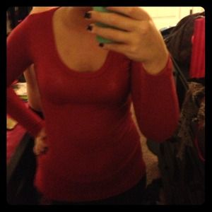 Red long sleeve shirt!:)😍😍😍