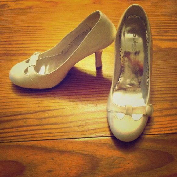 White fashion heels