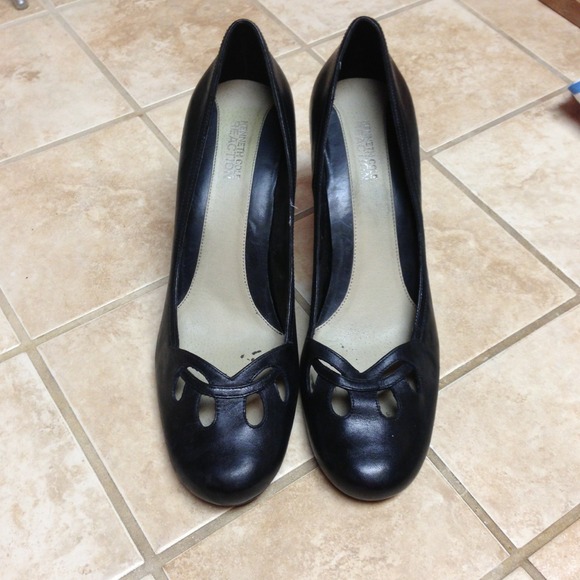 Black leather shoes