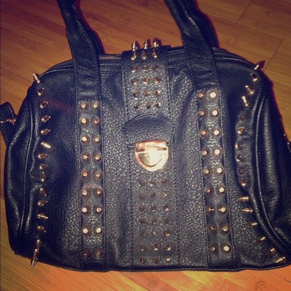 SOLD❗❗Black SPIKED/STUDDED Leather hand bag