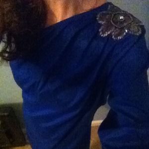 ⚡SOLD⚡Venus Silky-Look Blue One 3/4 sleeve Dress