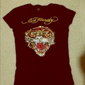 Ed hardy rhinestone tee.