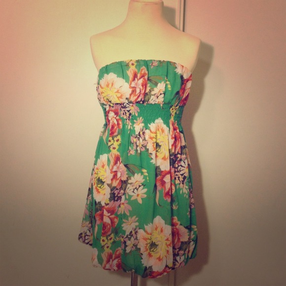 *SOLD* Chiffon Floral Tube Dress