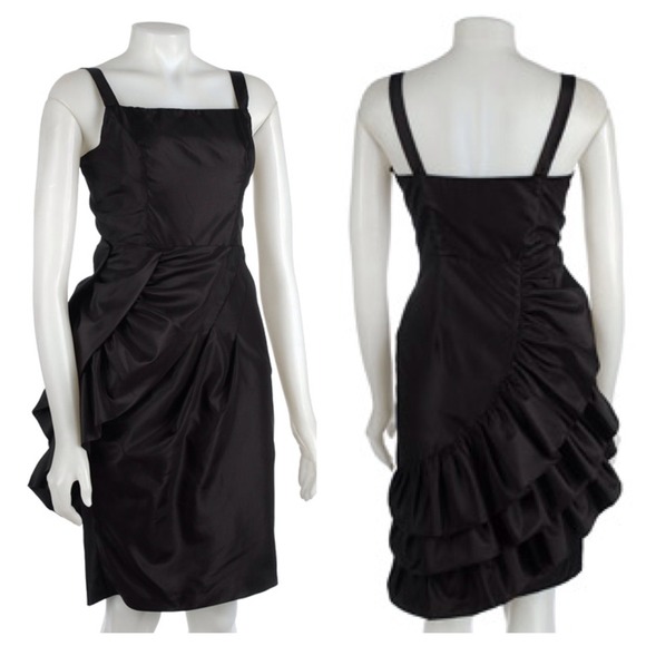 B Johnson Evening Asymmetrical Ruffle Sheath Dress - Picture 1 of 4