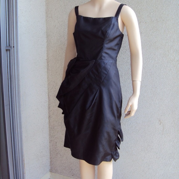 B Johnson Evening Asymmetrical Ruffle Sheath Dress - Picture 3 of 4