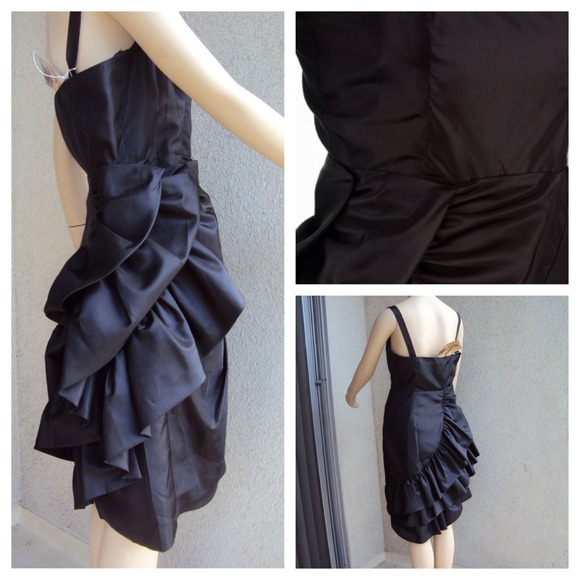 B Johnson Evening Asymmetrical Ruffle Sheath Dress - Picture 4 of 4