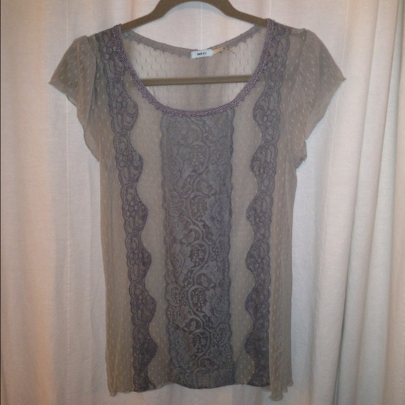 Grey lace top