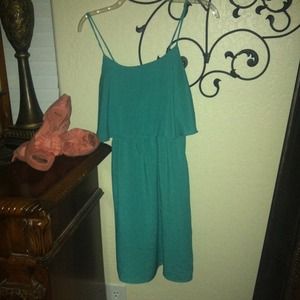 Turquoise spaghetti strap summer dress sz small