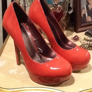 Forever 21 pink/peach heels! Like New! Size 7!