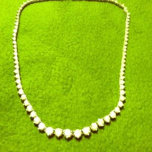 17" inch Cubic Zirconia Necklace SS  (Reserved)