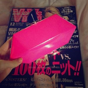 Pink neon purse clutch